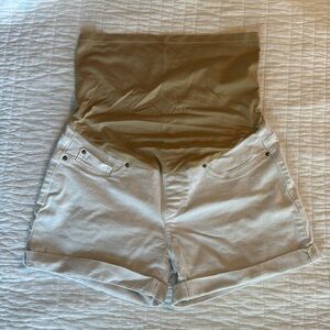 White Maternity Shorts